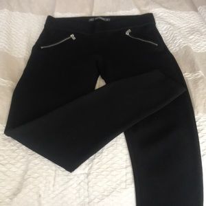 Zara black thick zipper leggings
